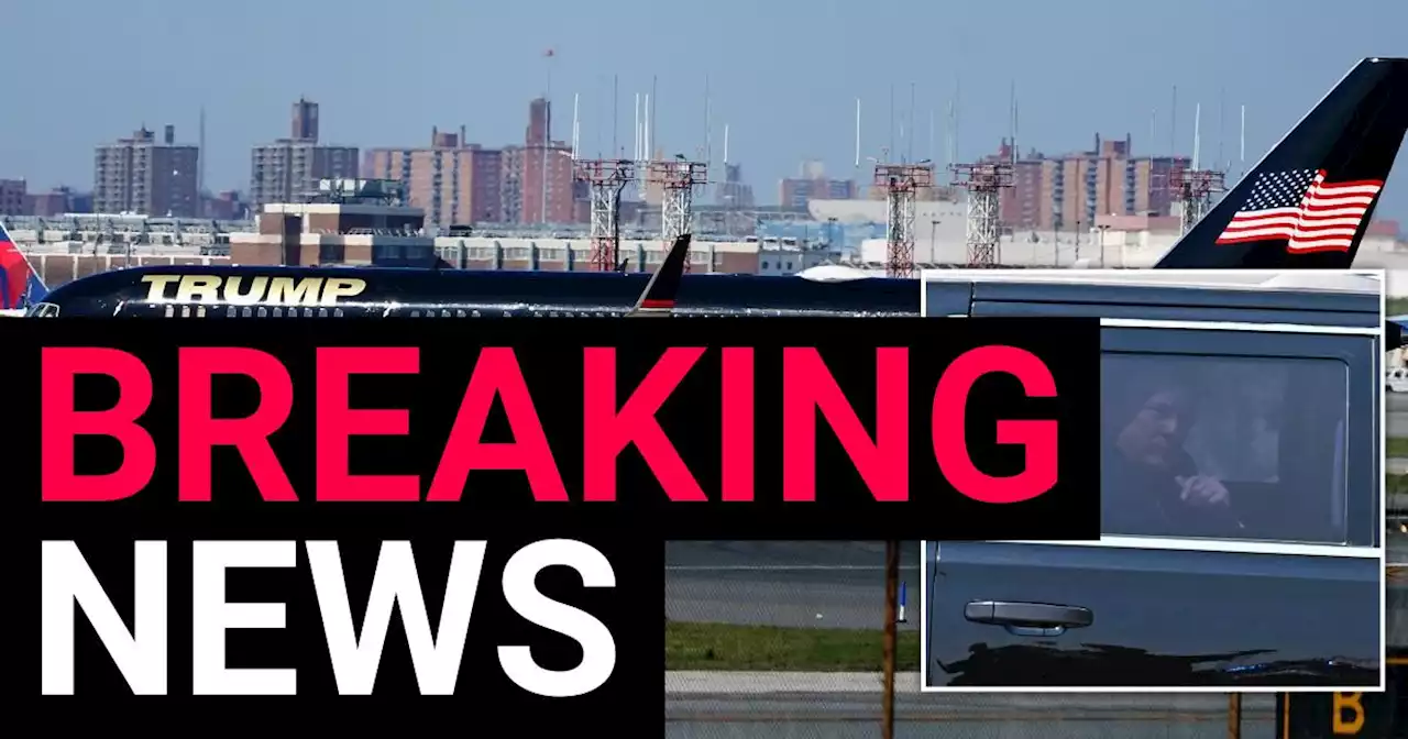 Donald Trump's private plane lands in New York a day before his arraignment