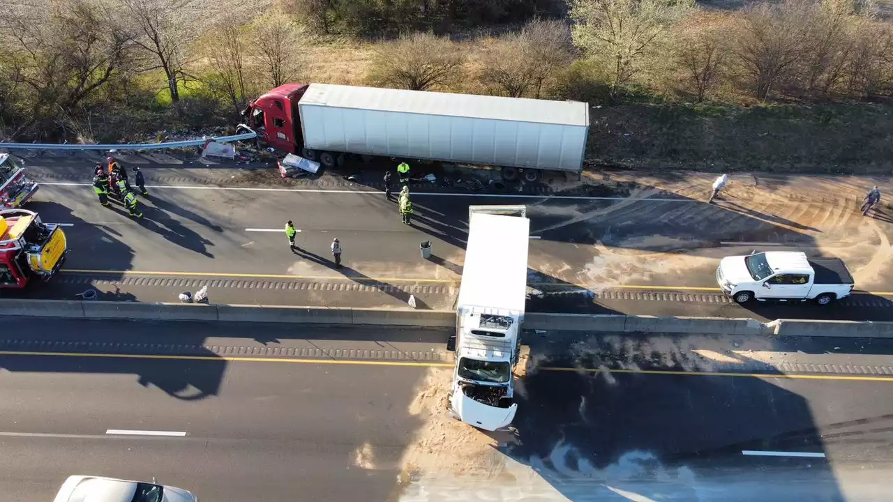 Route 22 crash in eastern Pa. sends truck through median, closes highway