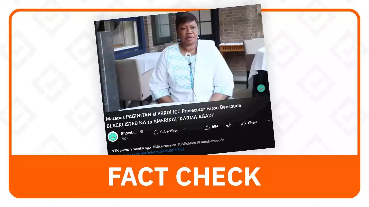 FACT CHECK: Former ICC prosecutor Fatou Bensouda no longer on US blacklist