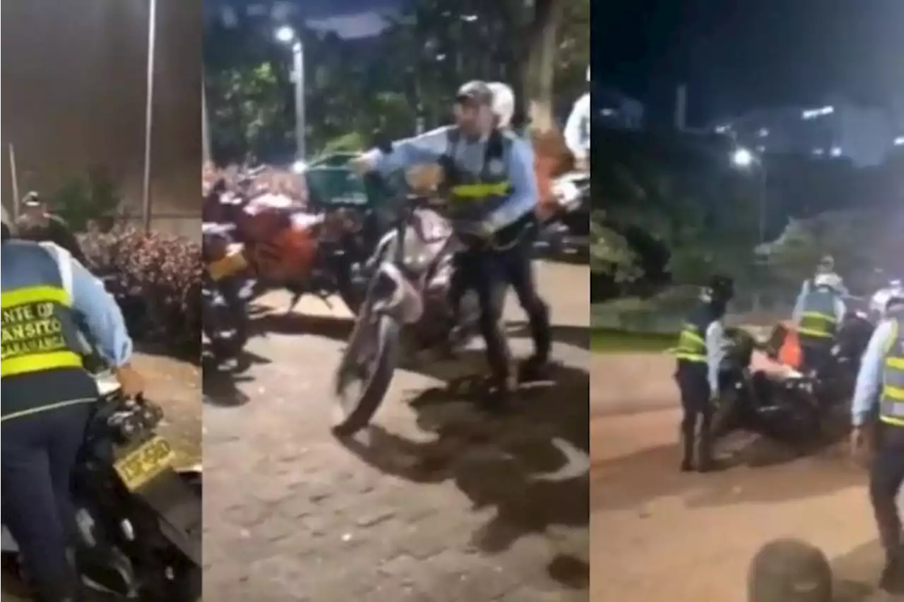 Con amenazas y persecución terminó operativo de tránsito en Bucaramanga que dejó 20 motocicletas inmovilizadas