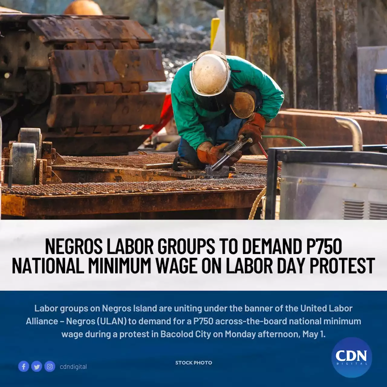 Negros labor groups to demand P750 national minimum wage on Labor Day protest