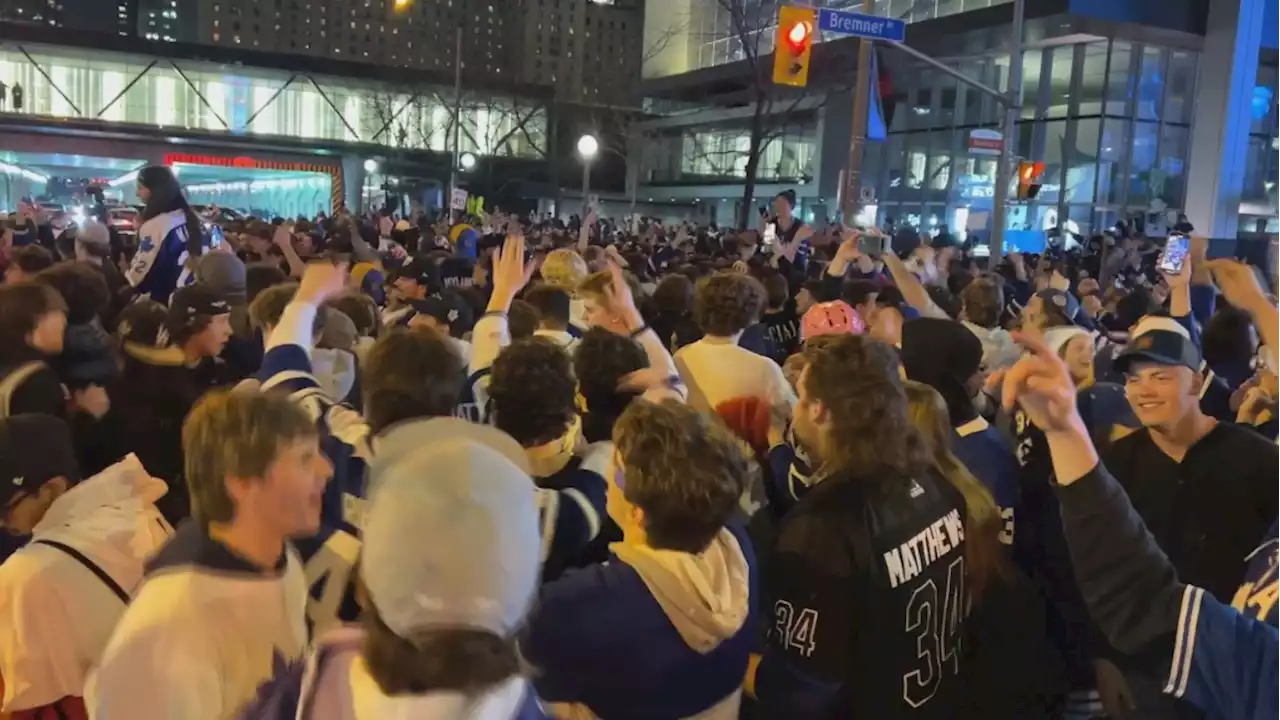 One person arrested for slapping police horse during Maple Leafs celebrations