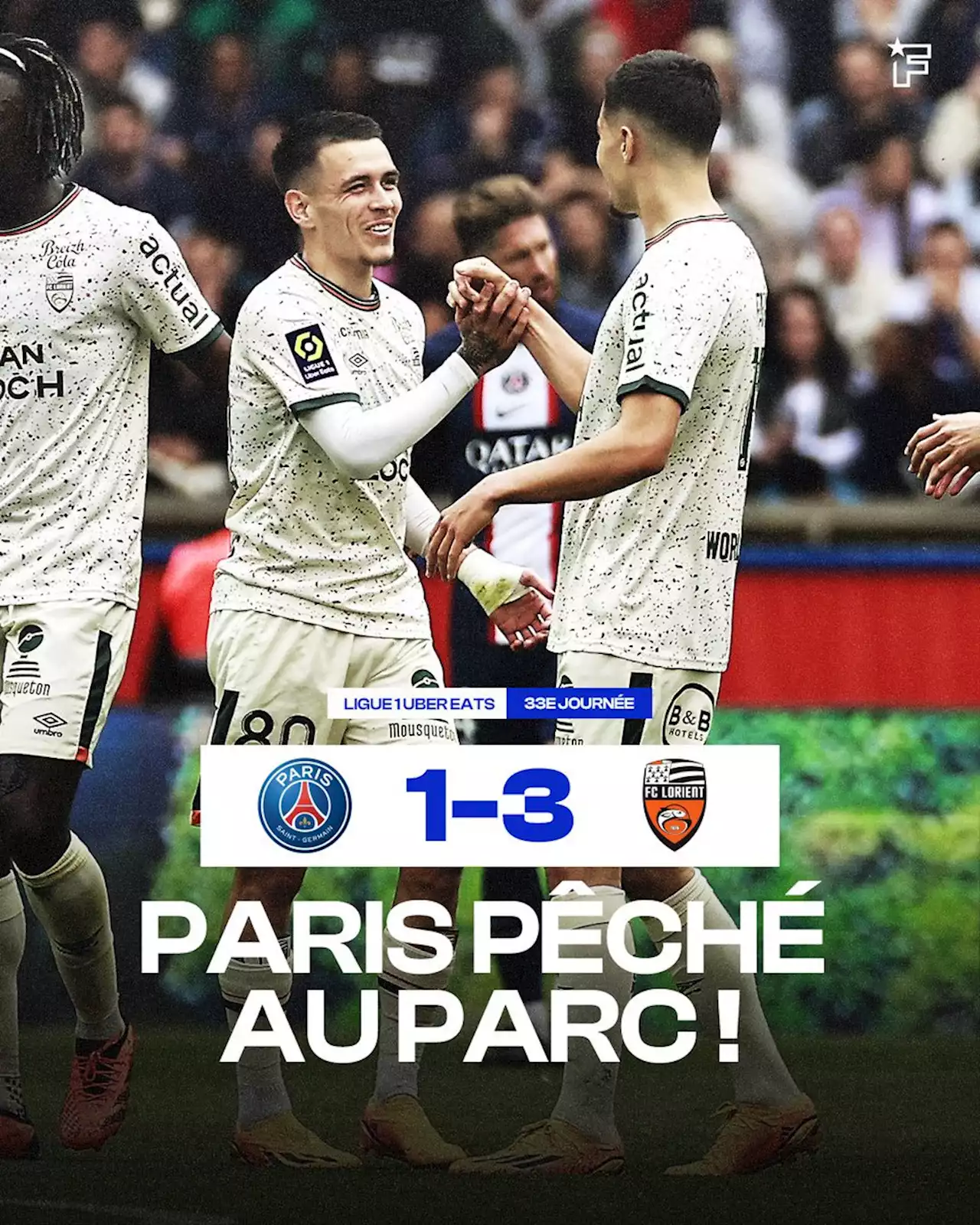 Ligue 1 : le PSG s’incline lourdement au Parc des Princes contre Lorient