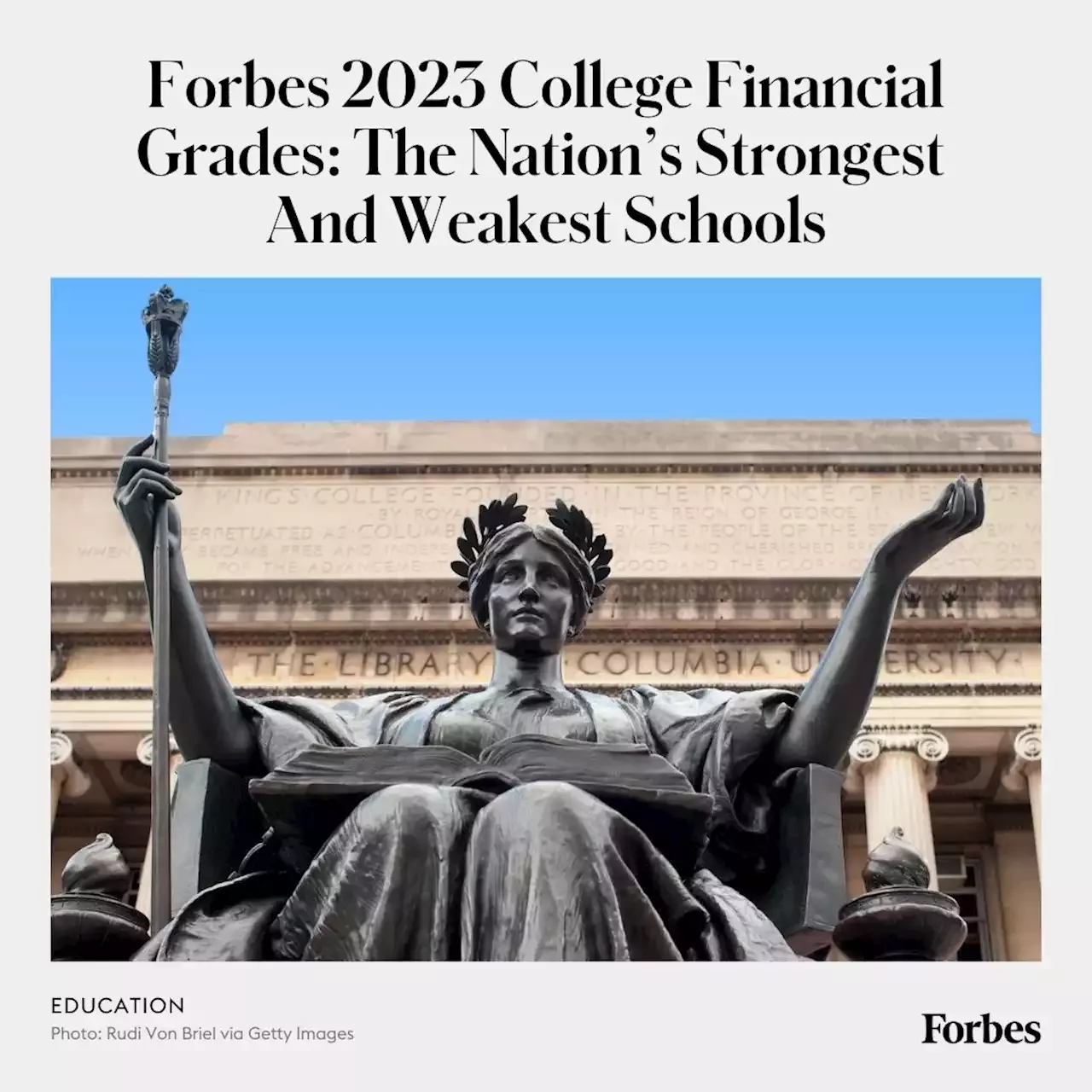 Forbes 2023 College Financial Grades The Nation’s Strongest And
