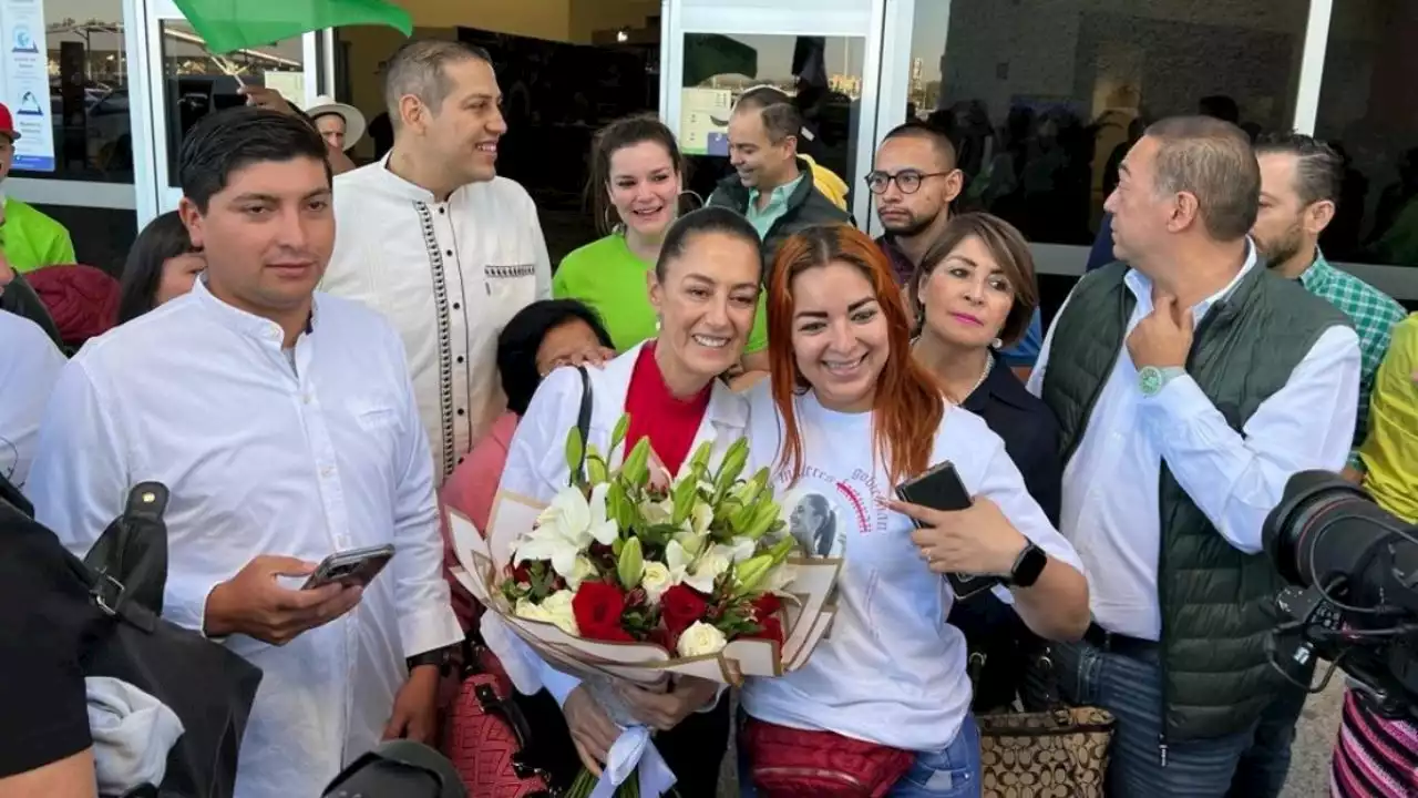 Claudia Sheinbaum es arropada por simpatizantes y mariachis en León, Guanajuato