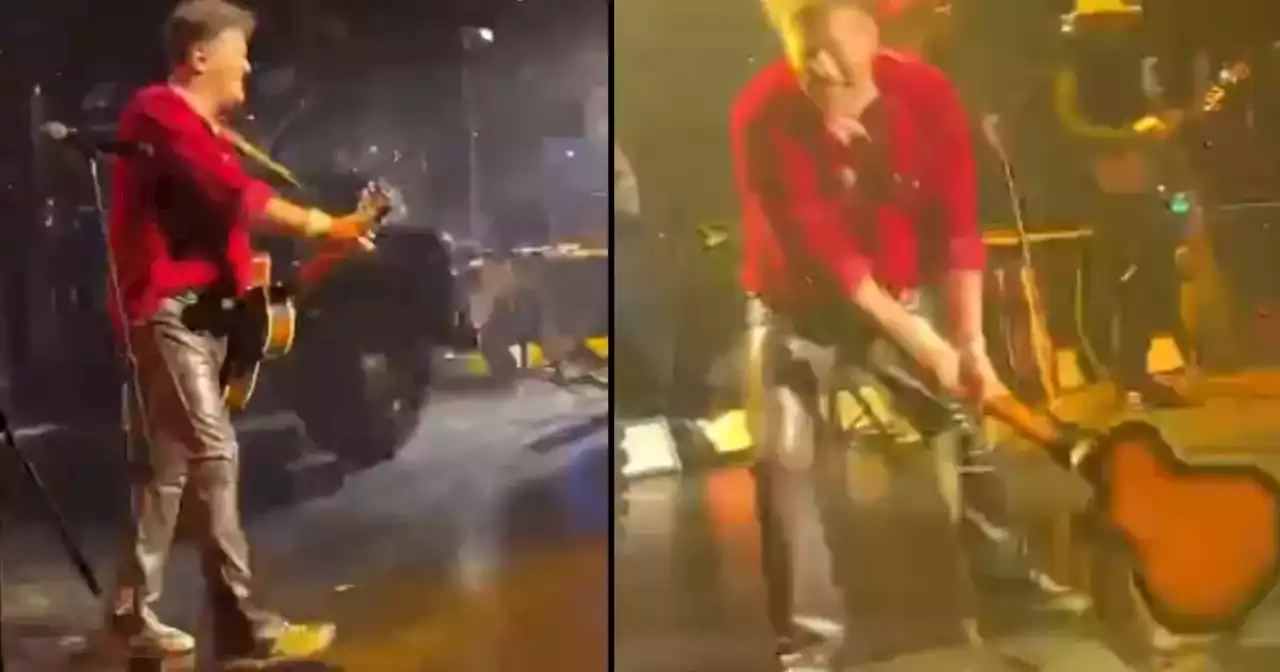 ¡Todo un rockstar! Carlos Vives rompió su guitarra contra el piso en pleno concierto