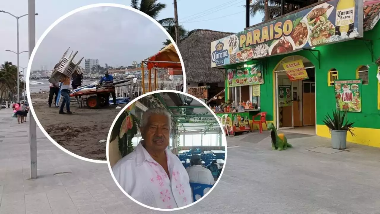 Playas cerradas por mal clima arruina fin de semana largo a palaperos de Veracruz