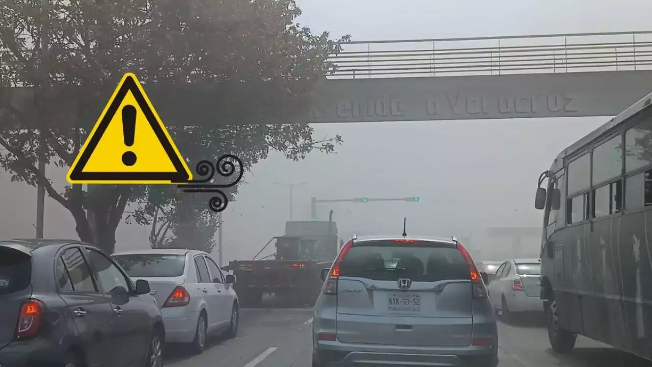 Viento de 105 km/h deja polvareda en el acceso a la ciudad de Veracruz