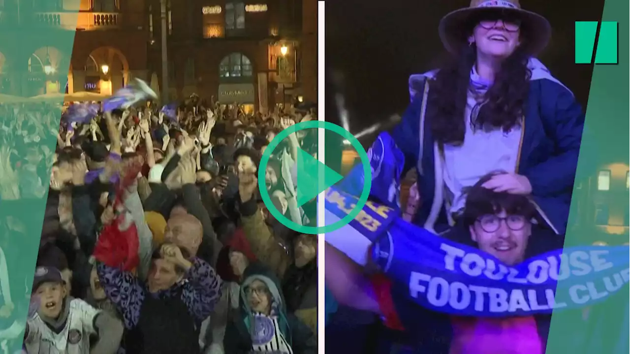 Après la victoire du TFC, la joie des supporters sur la place du Capitole