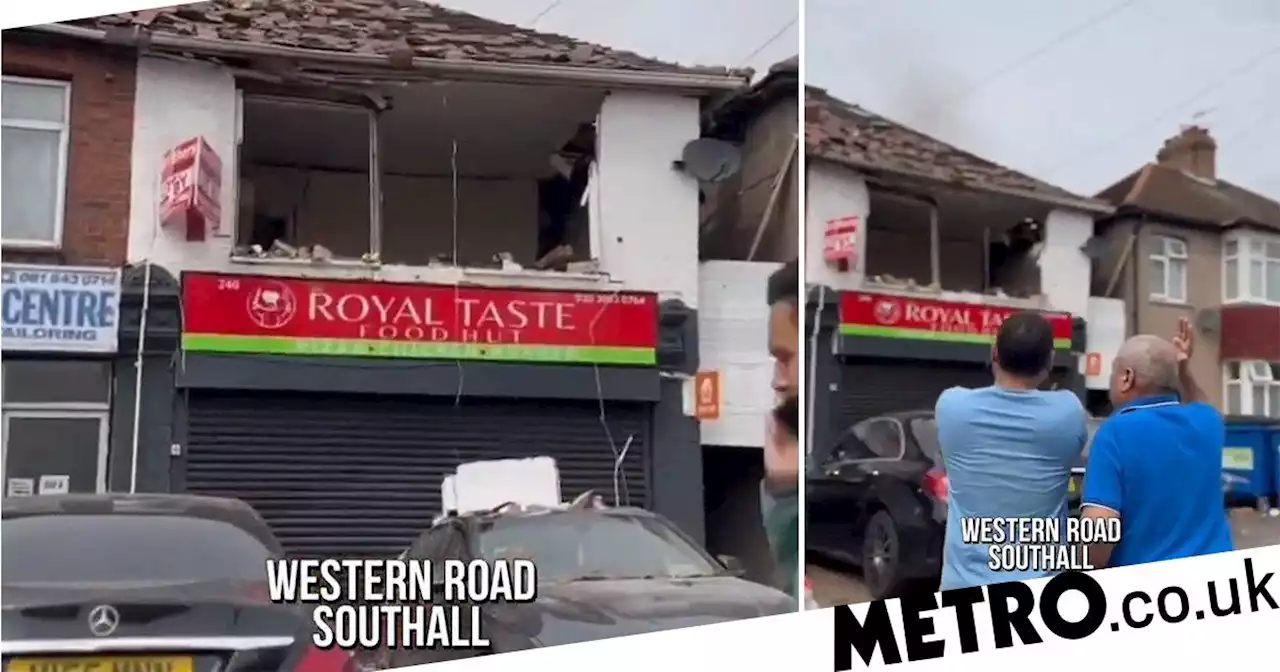 Shop destroyed after suspected 'gas explosion' in London