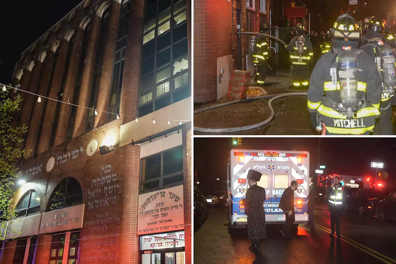 Fire at Brooklyn religious school sends three firefighters, one civilian to hospital