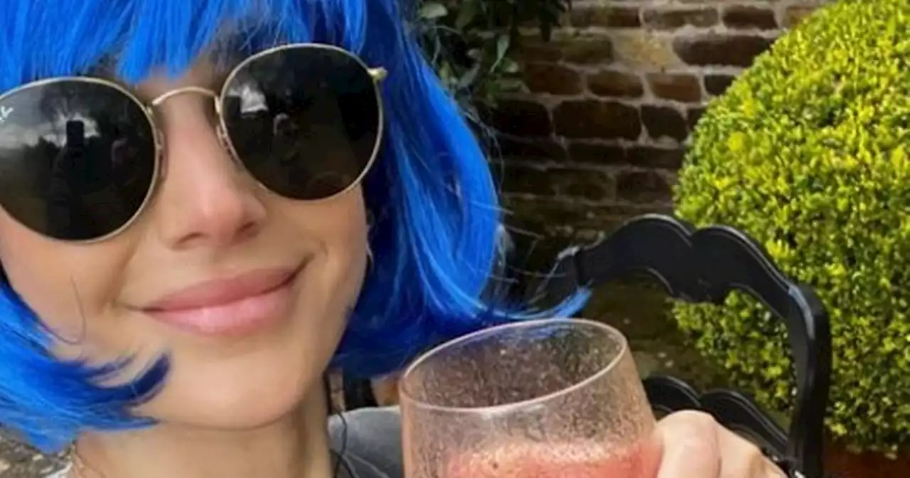 Michelle Keegan looks unrecognisable as she sports blue hair at friend's hen do