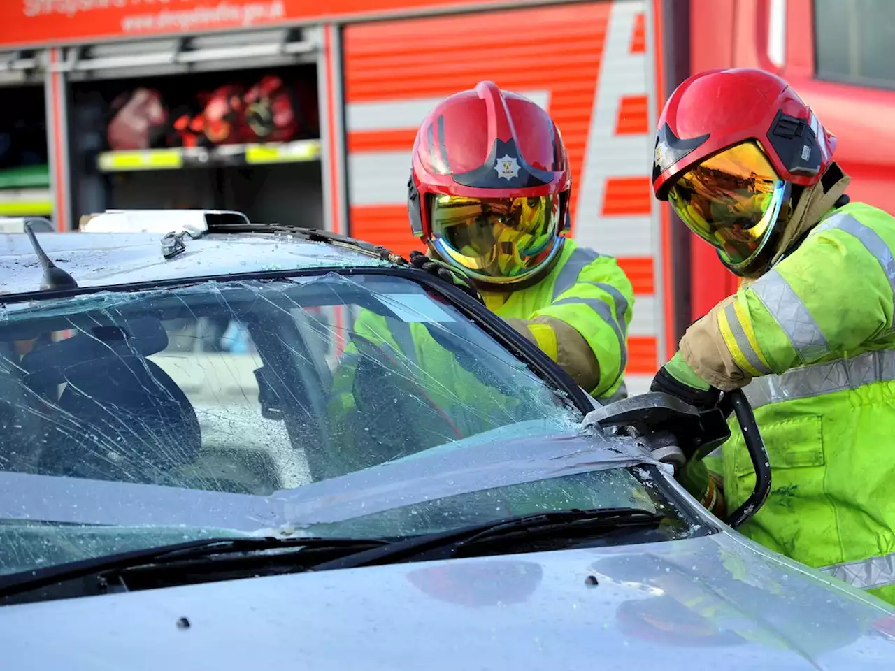 Fire crews and ambulances sent to two-car crash on A5 near Shrewsbury