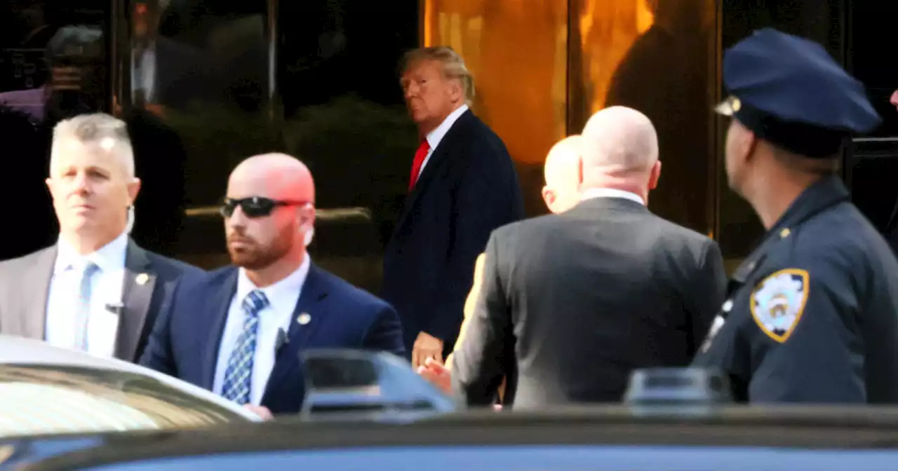 Former President Donald Trump arrives in New York to face arraignment Tuesday in Manhattan