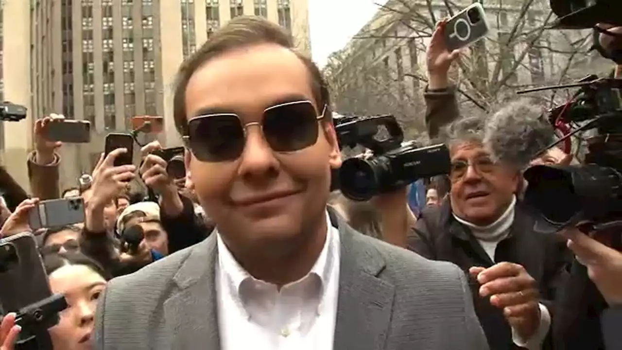 George Santos remains defiant after attending rally at NYC courthouse to show support for Trump