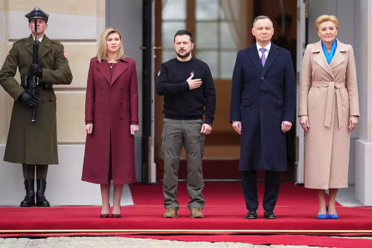 Dank und Hoffnung auf offene Grenzen: Ehepaar Selenskyj in Polen