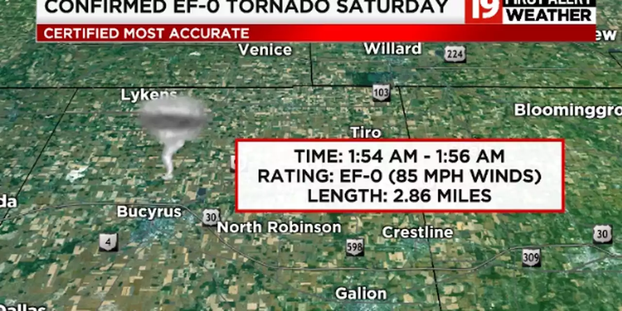 EF-0 tornado confirmed in Crawford County from Saturday morning’s storms