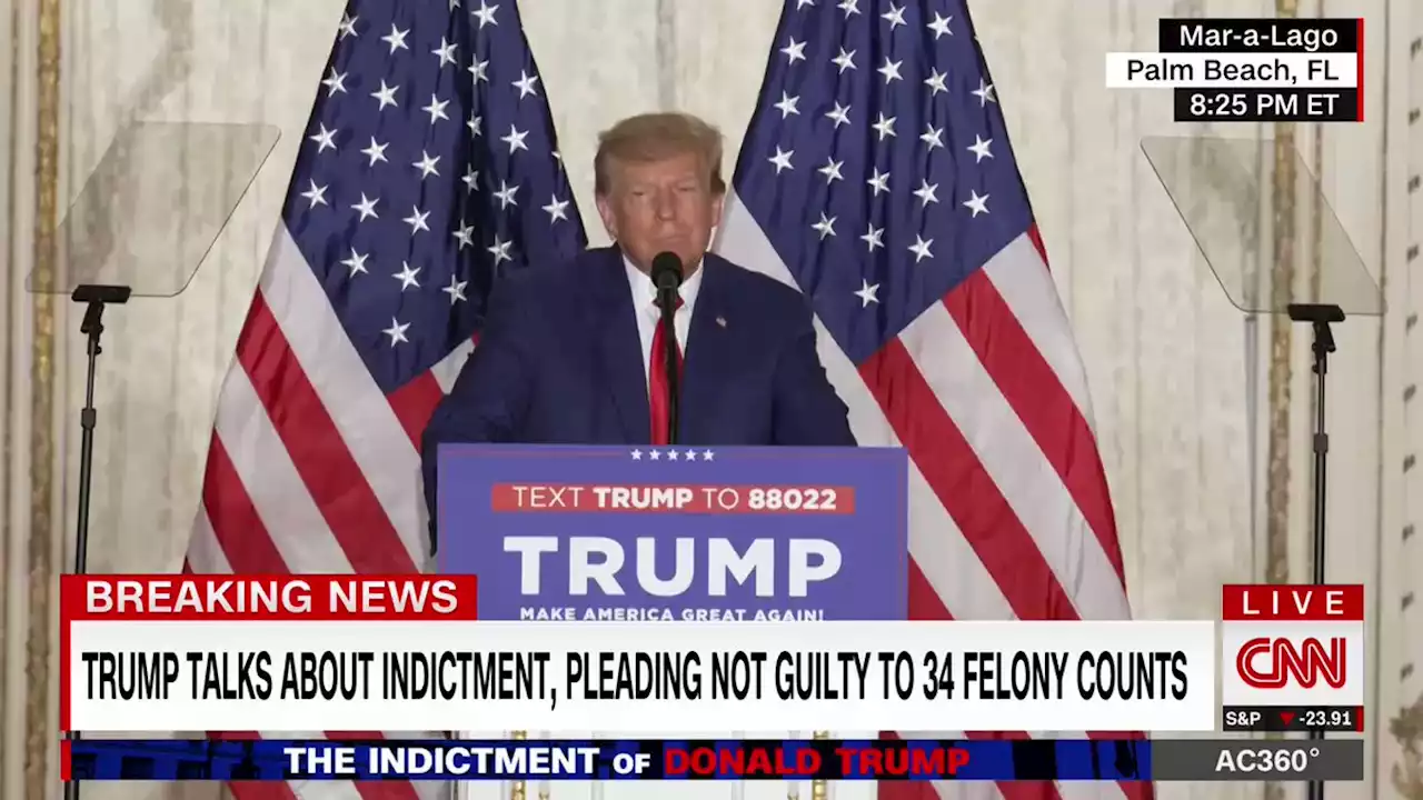 Trump says he 'never thought anything like this could happen in America' following arraignment