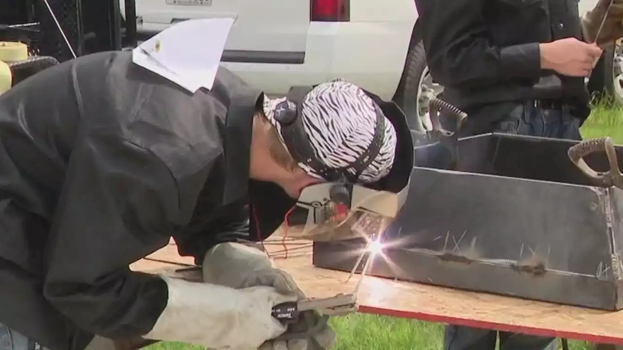 High school welding competition offers students opportunity to earn money while learning a trade