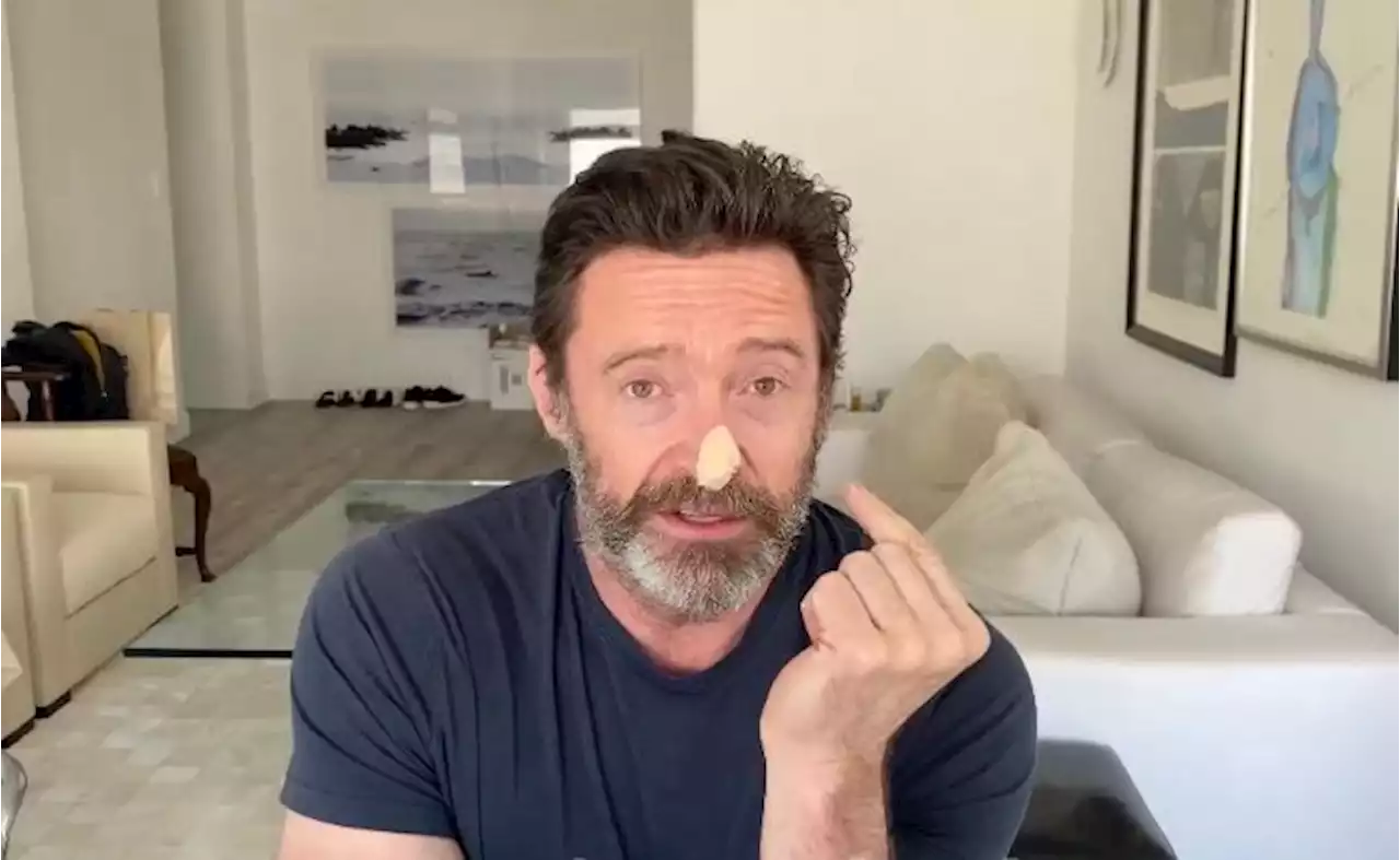 Hugh Jackman Reveals Skin Cancer Biopsies With Nose-Bandaged Sunscreen PSA