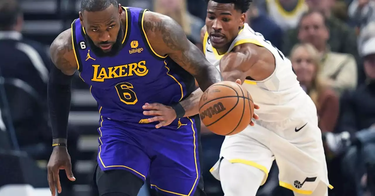 Lakers falter late before beating Jazz in overtime to move into sixth place