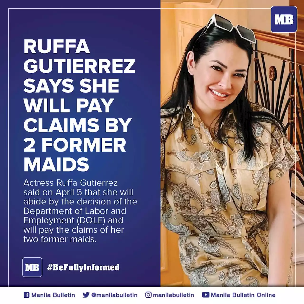 Ruffa Gutierrez says she will pay claims by 2 former maids