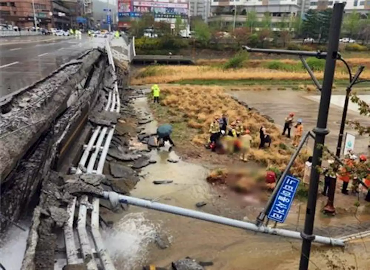 '갑자기 보행로가 폭삭'…분당 정자동 교량 붕괴로 2명 사상(종합2보) | 연합뉴스