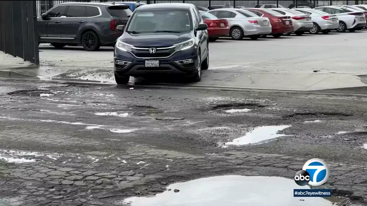 LA Mayor Bass to speak on potholes left by historic rain still causing drivers tire damage