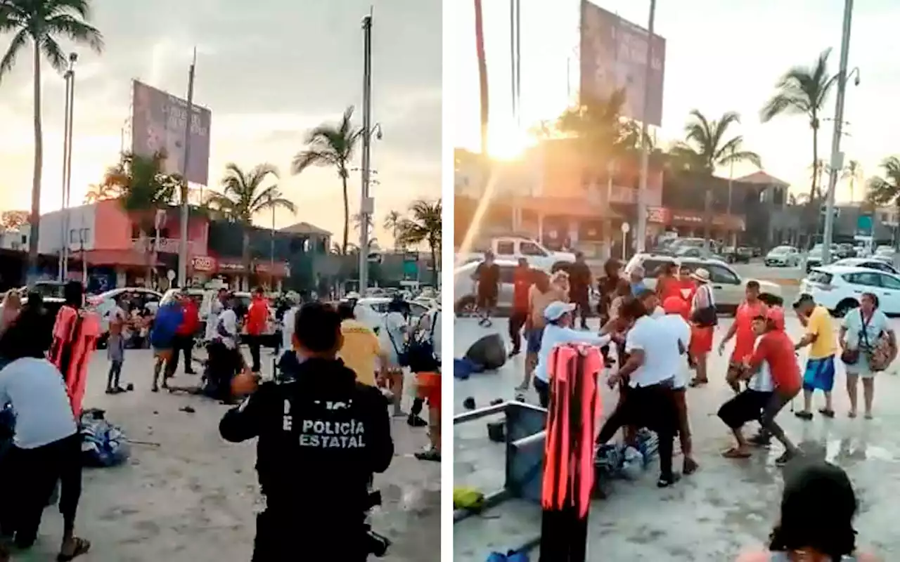 Meseros y comensales se enfrentan a golpes en playa de Veracruz | Video