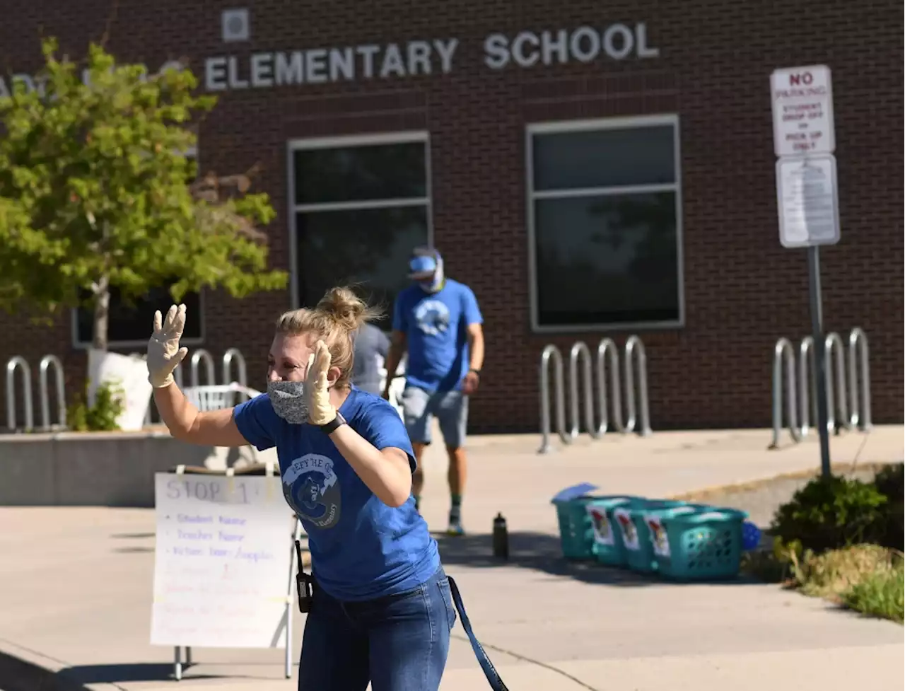 Bulletproof glass riddled with bullets at elementary school north of Denver