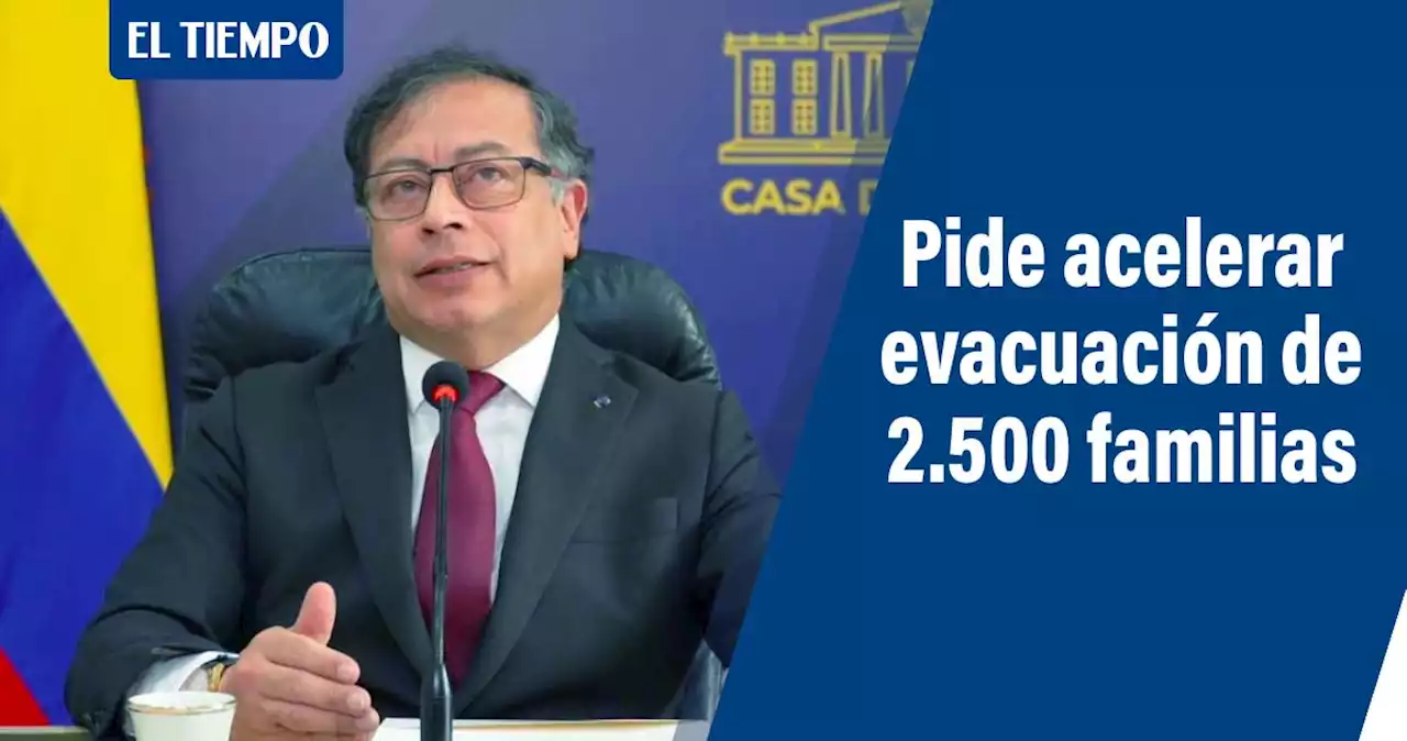 Nevado del Ruiz: presidente Petro pide acelerar evacuación de 2.500 familias