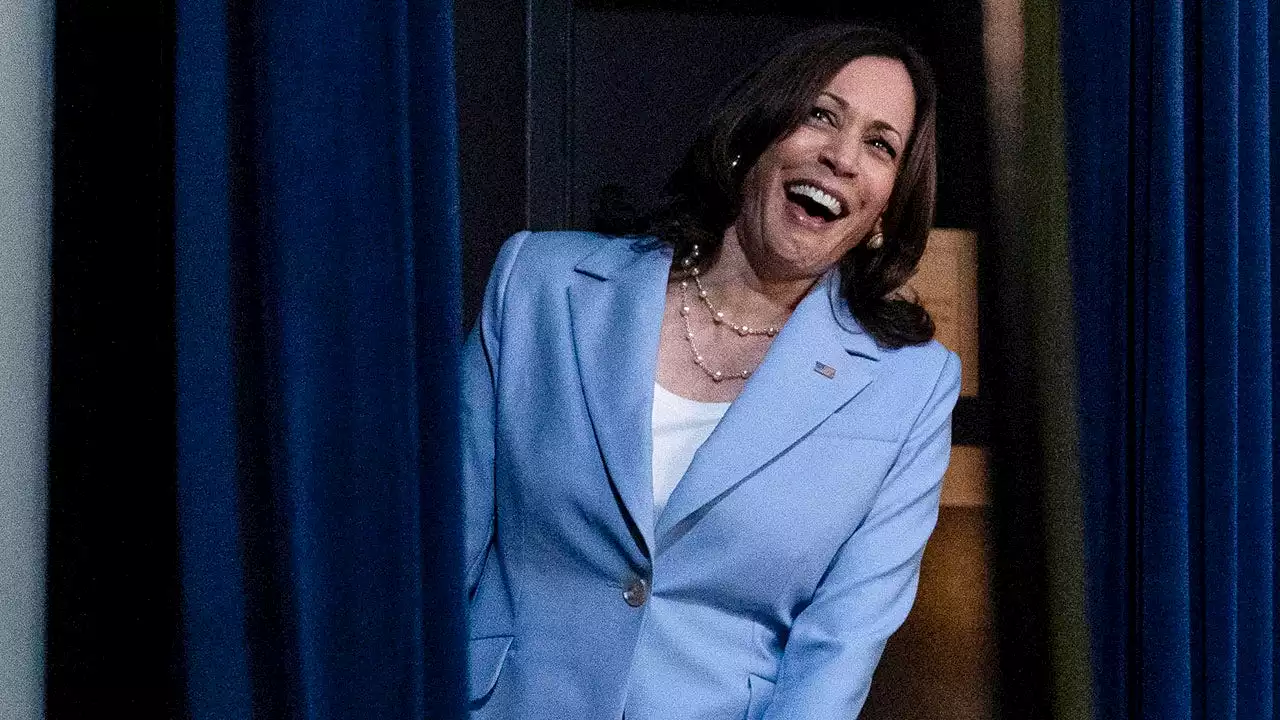 Kamala Harris laughs after saying there's 'work to be done' on having female leaders in United States