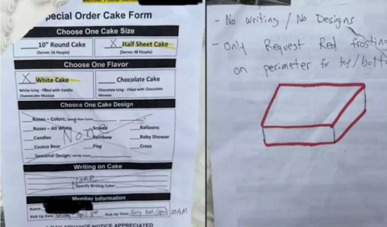 Compra pastel de Costco personalizado; diseño se viraliza