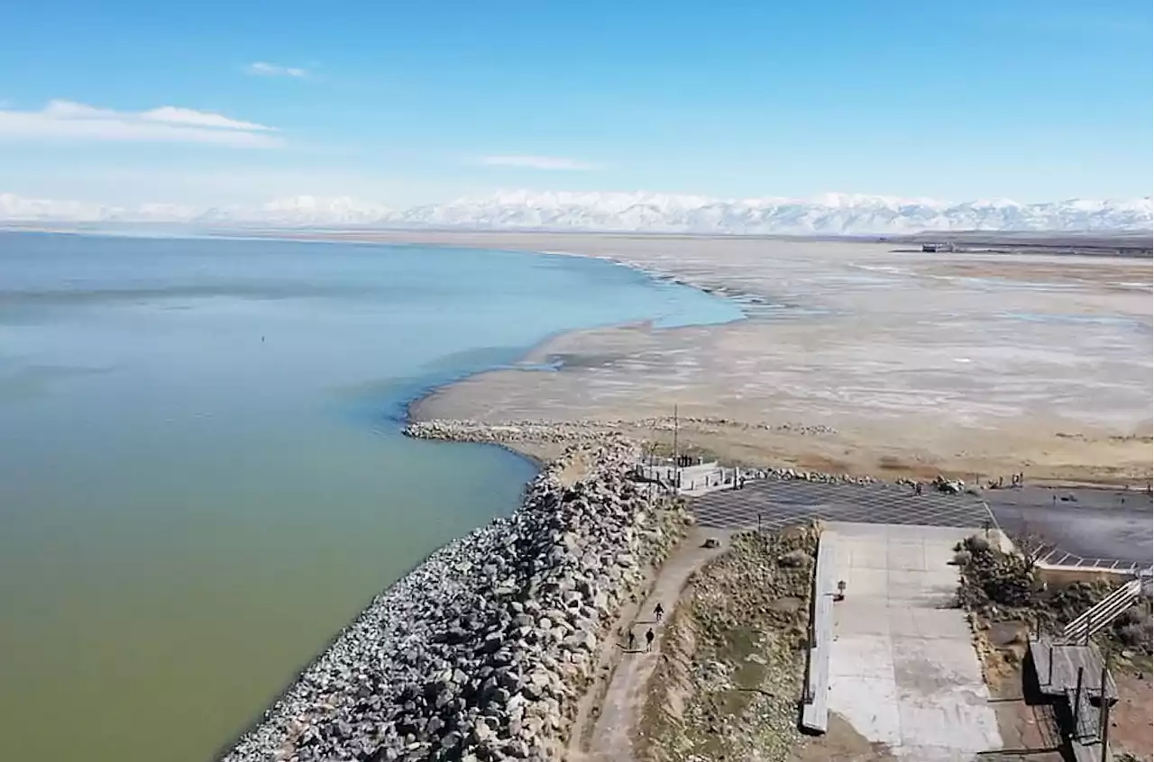 Video shows Great Salt Lake water levels as Utah hit with heavy snowpack