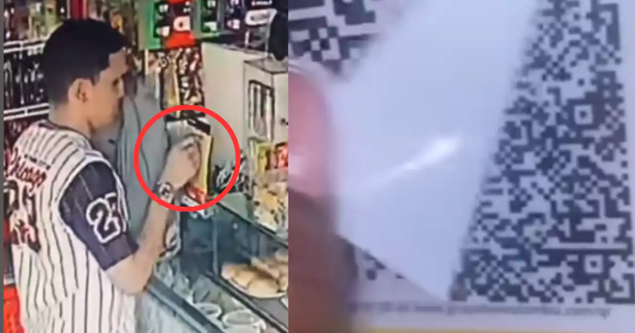 Intentó robar suplantando códigos QR de una tienda, pero cámara de seguridad lo grabó todo