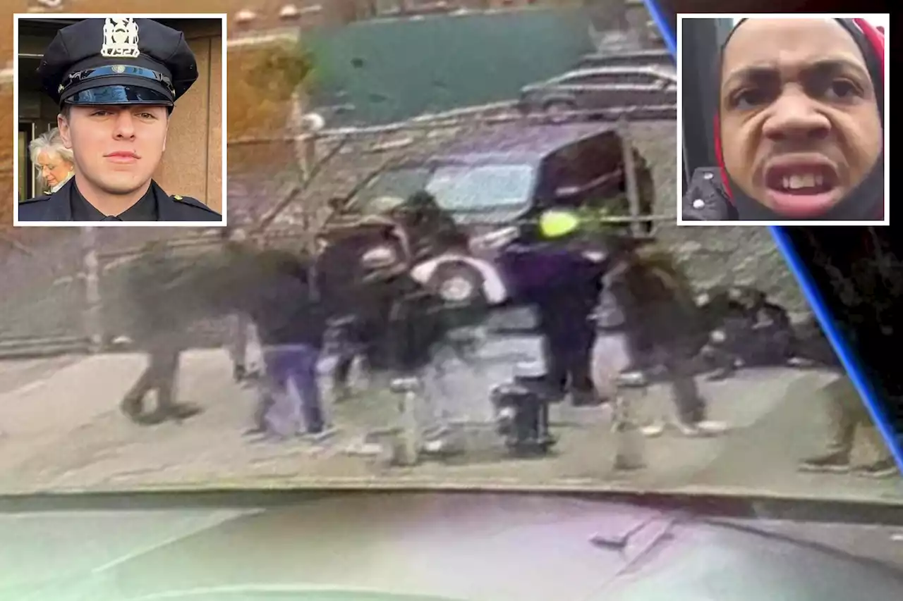 New video captures frantic moment rookie NYPD cop is shot during violent altercation in Queens