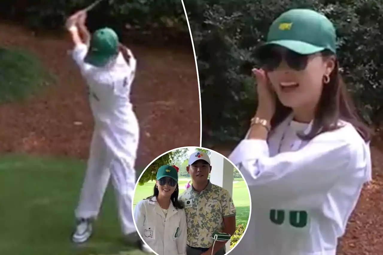 Si Woo Kim’s wife shows him up with great shot at Masters’ Par 3 contest