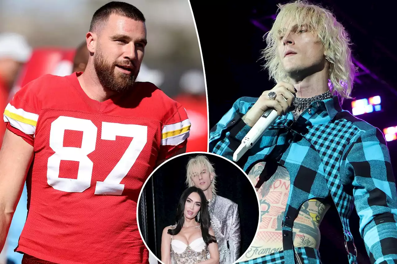 Travis Kelce fans gripe about Machine Gun Kelly appearing at NFL Draft party: ‘That’s a fumble’