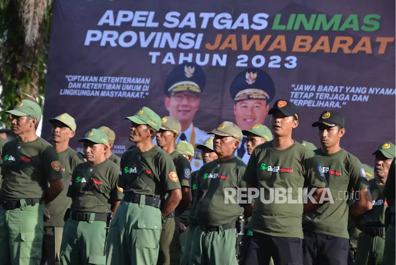 Apel Satgas Linmas Provinsi Jawa Barat 2023 di Gedung Sate |Republika Online