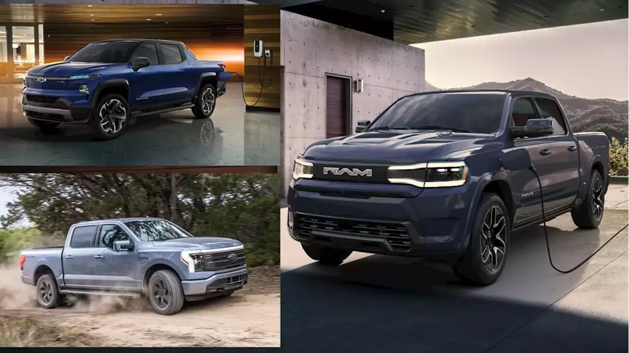 2025 Ram 1500 REV specs compared with Silverado EV, F-150 Lightning