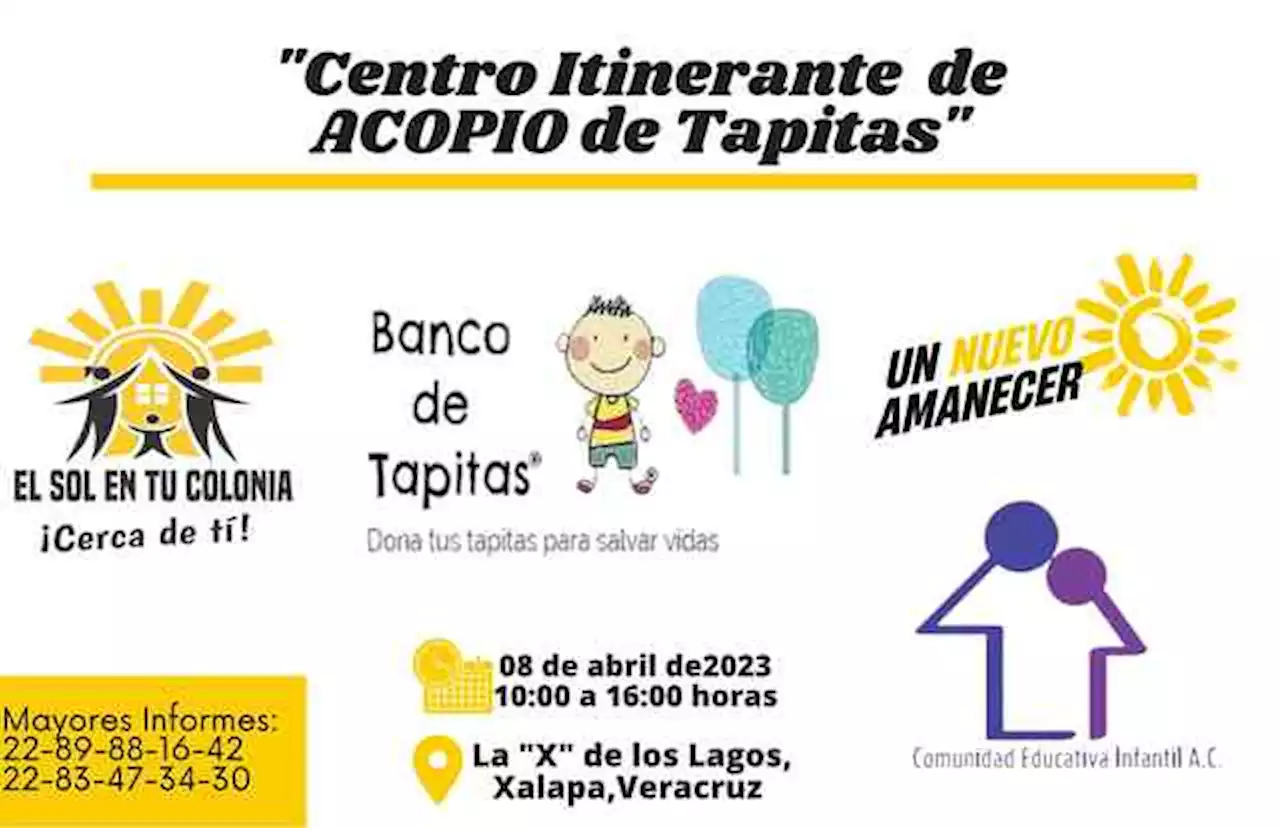 Invitan a donar tapitas en Xalapa