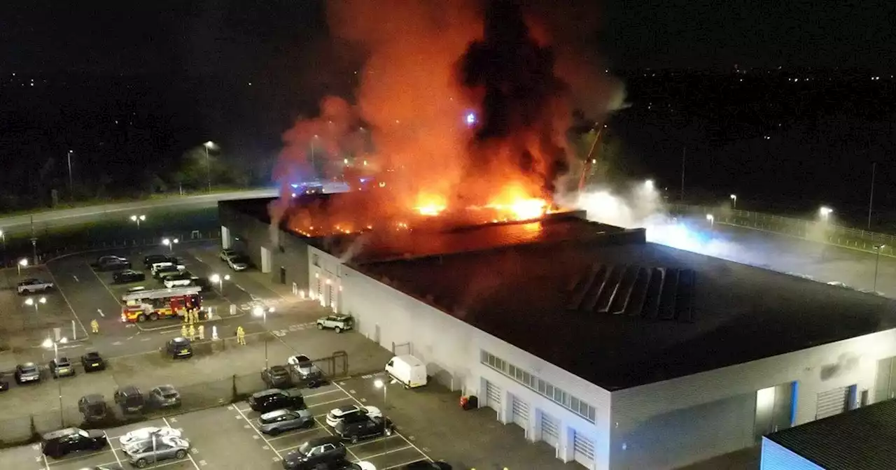 Fire crews tackle huge blaze at Preston Jaguar Land Rover - updates