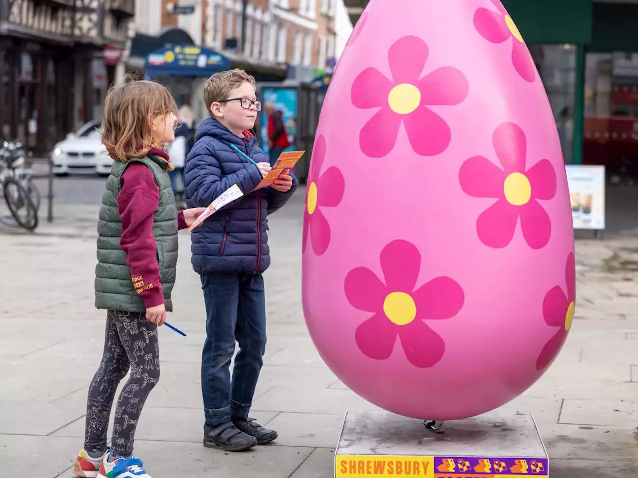 Giant eggs return to Shrewsbury streets after 'rapid TLC' following vandal attacks