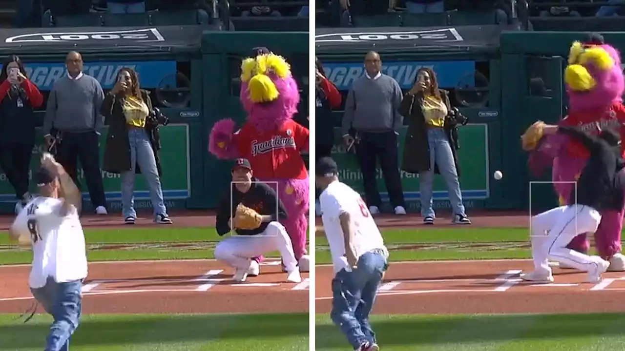 Travis Kelce Throws Comically Bad First Pitch At Guardians Game