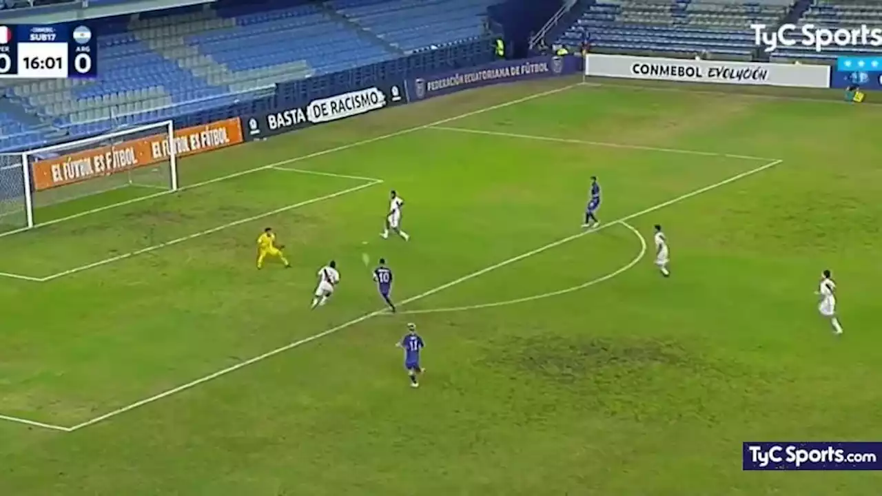 (VIDEO) El golazo del Diablito Echeverri para la Selección Argentina Sub 17 frente a Perú - TyC Sports