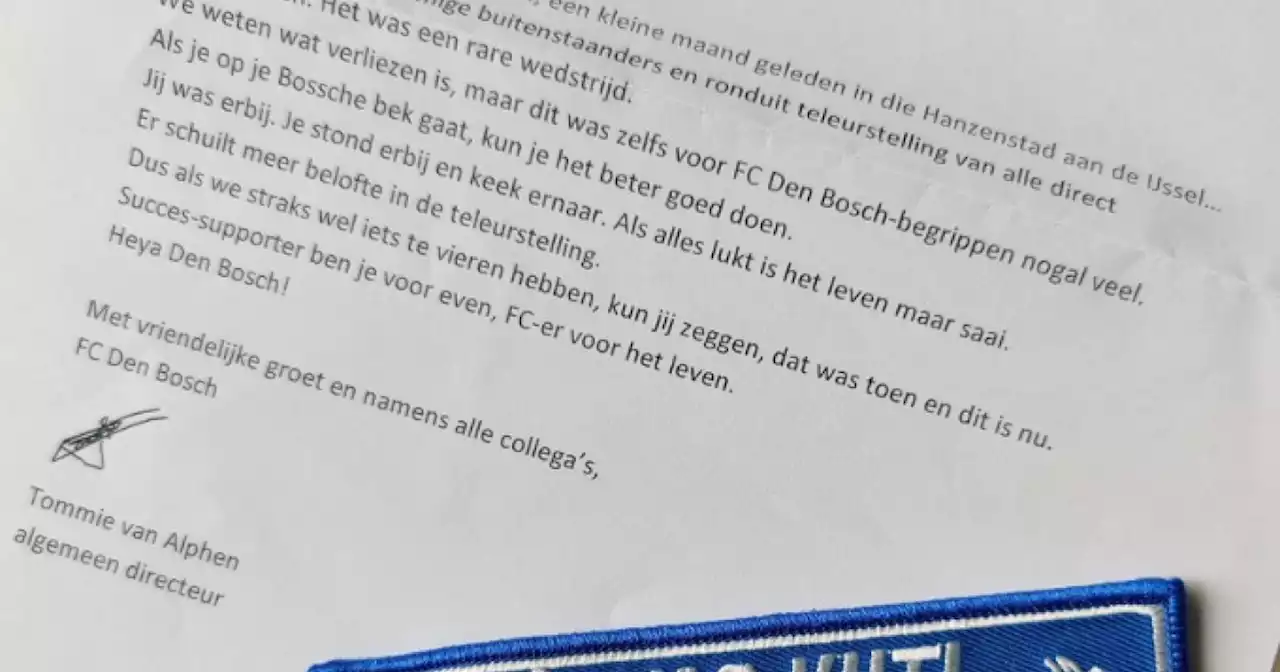 FC Den Bosch geeft supporters uniek aandenken na historische 13-0 nederlaag