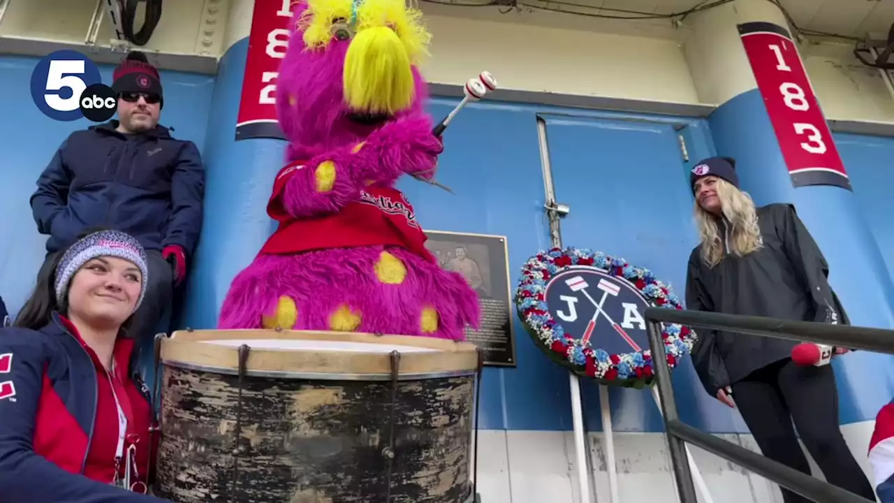 WATCH: Slider honors John Adams by playing his drum at Guardians Home Opener