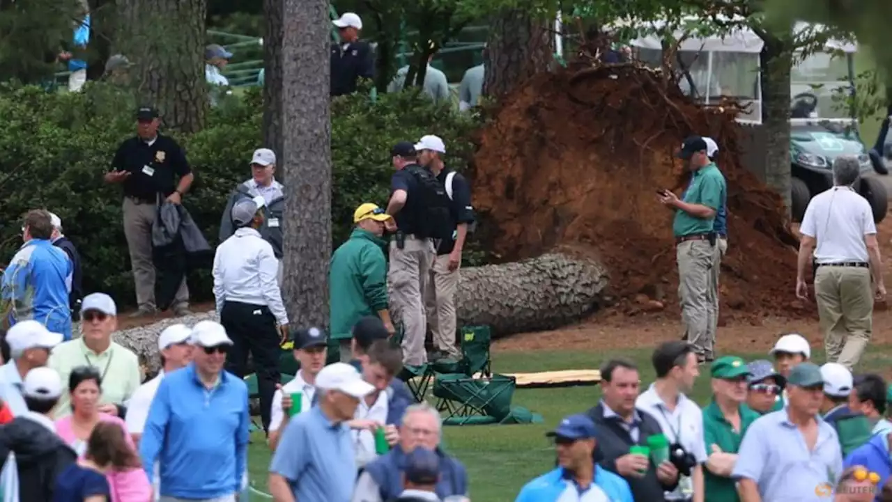 Masters second round suspended as storm moves into Augusta National