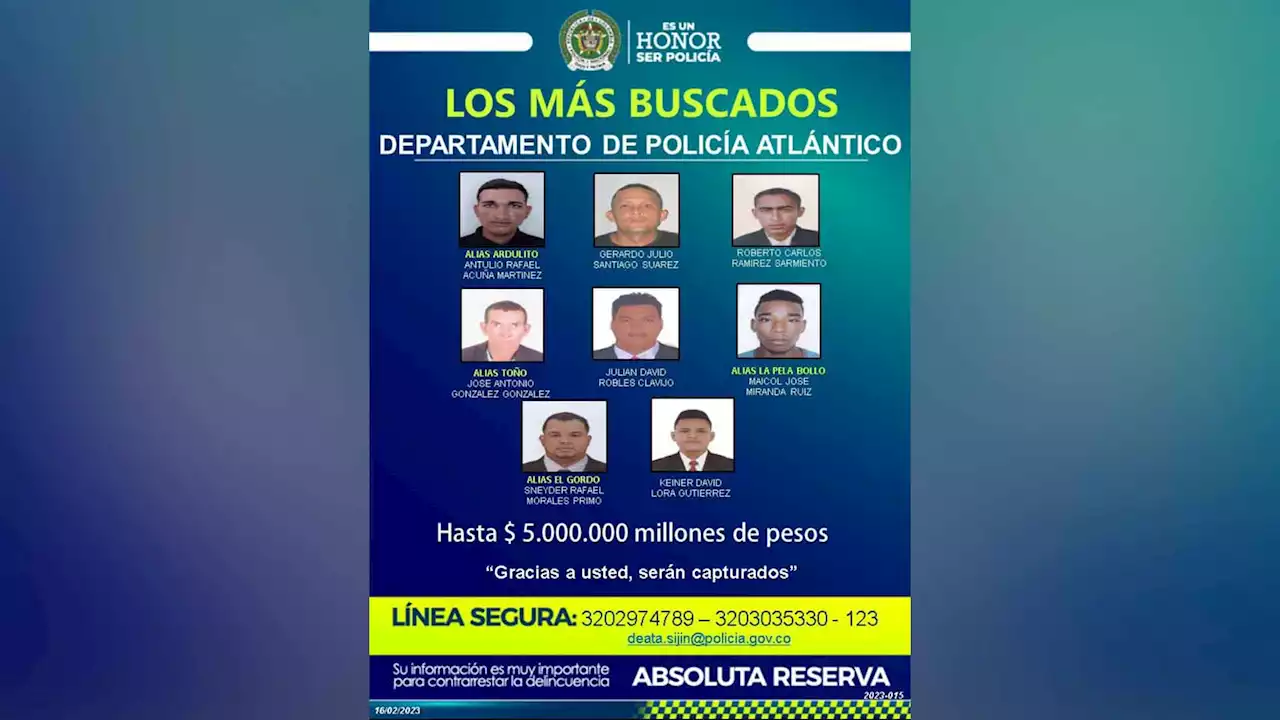 Homicidio, acceso carnal y hurto: delitos de los más buscados del Atlántico