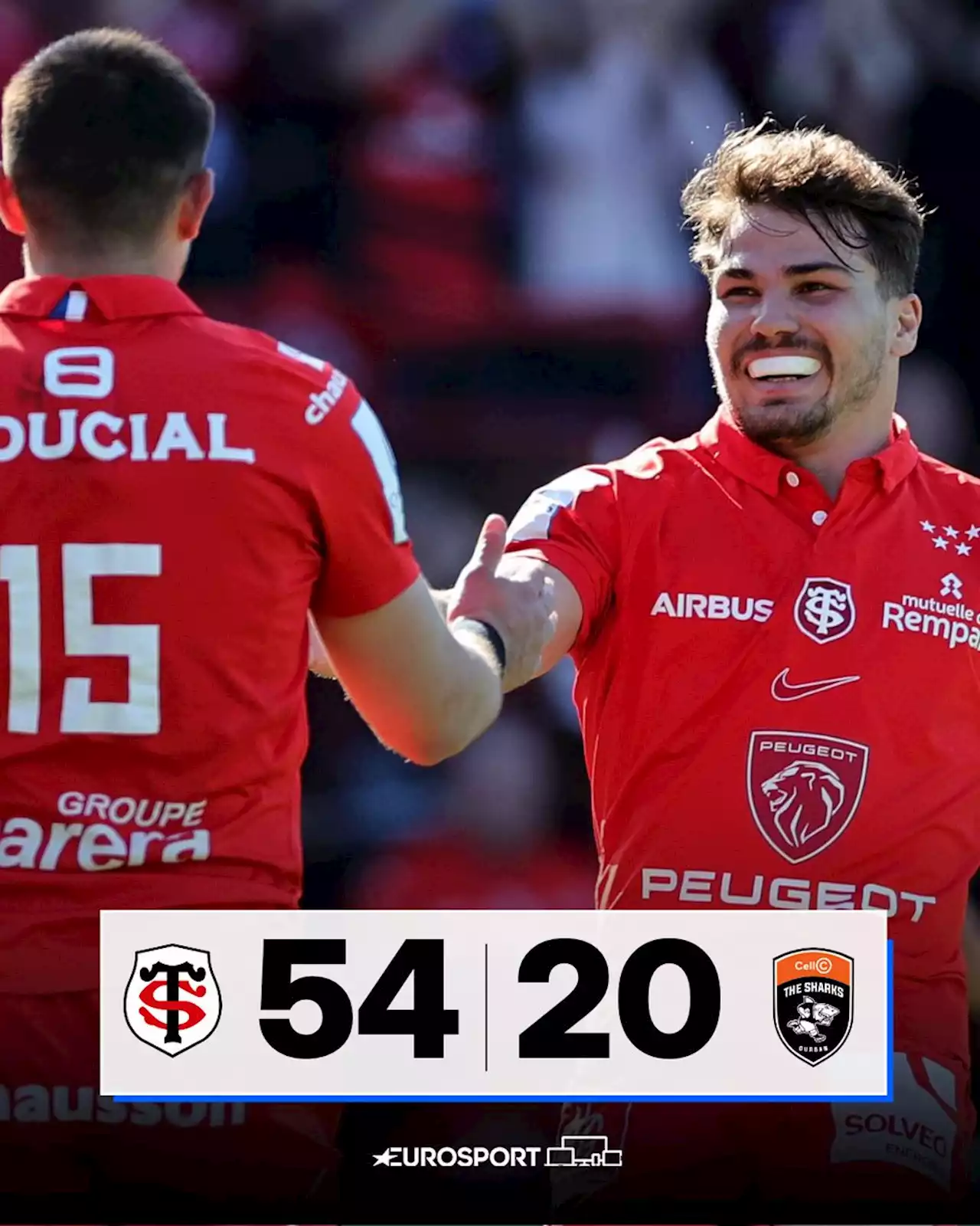 Champions Cup - Le Stade toulousain en demies après sa démonstration contre les Sharks (54-20)